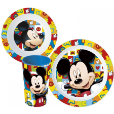 Mickey Disney Mickey micro étkészlet, műanyag szett tányér és evőeszköz