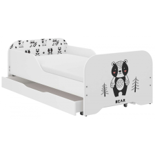  MIKI gyerekágy 160x80cm  matraccal és ágyneműtartóval - erdei maci gyermekágy