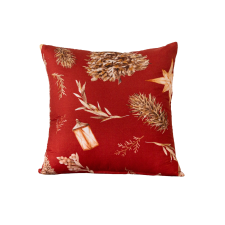  Mikroszálas díszpárnahuzat GOLD CHRISTMAS 45x45 cm, piros lakástextília