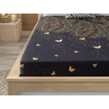 Mikroszálas gumis lepedő VISATA fekete 90x200 cm lakástextília