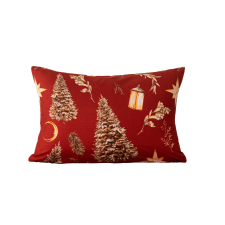  Mikroszálas párnahuzat GOLD CHRISTMAS 50x70 cm, piros lakástextília