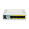 MIKROTIK Cloud Smart Switch 5x1000Mbps (POE Out) + 1x1000Mbps SFP, Menedzselhető, Asztali - CSS106-1G-4P-1S