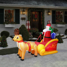  Mikulás felfújható szánkó - 230 cm - IP44 - 9 fehér LED - 100 - 240 V karácsonyi dekoráció