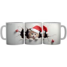  Mikulás sapkás kiscica - Bögre bögrék, csészék