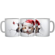  Mikulás sapkás kiscica - Bögre bögrék, csészék