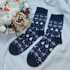  Mikulásos-Karácsonyi FÉRFI zokni Kék, 43-46 férfi zokni