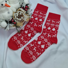  Mikulásos-Karácsonyi FÉRFI zokni Piros, 39-42 férfi zokni