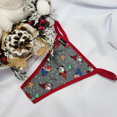  Mikulásos-Karácsonyi TANGA szürke manós