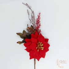  Mikulásvirágos pick tobozzal dekorációs kellék