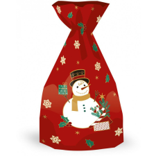 Mikulászacskó XL 37,5x20cm Snowman, hóemberes ajándéktasak