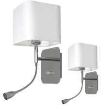 MILAGRO Napoli fehér-króm fali lámpa (MIL-ML63600) E27+LED 2 izzós IP20 világítás