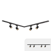 MILAGRO Sínes lámparandszer 4db spotlámpával 150cm fekete | Track light Milagro Volf (ML0684)