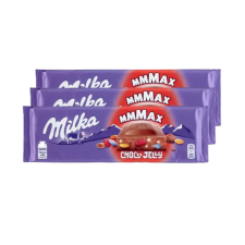 Milka MMMax chocoJelly meggyes zselédarabos cukordrazsés táblás csokoládé (3x250 g) csokoládé és édesség