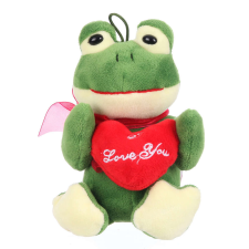 Milu - plüss béka szívvel - 20cm plüssfigura
