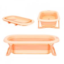 MIM-296 Gyermek kád, összecsukható turista kád leeresztővel, rózsaszín babafürdőkád