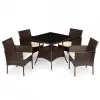 MIM-374 Rattan kerti bútor szett 4 székkel és üveglappal ellátott asztallal