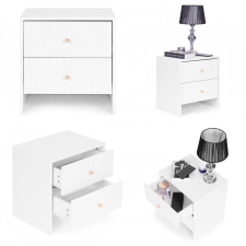 MIM-593 Éjjeliszekrény 2 fiókkal ModernHome - fehér, fa, modern, hálószoba, bútor, praktikus bútor