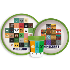 Minecraft Crafters csúszásmentes étkészlet, micro műanyag szett babaétkészlet