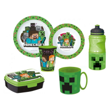 Minecraft étkészlet szett 6 db-os (Creeper) babaétkészlet