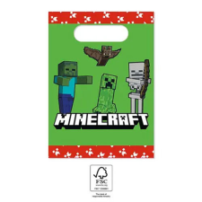  Minecraft Green papír ajándéktasak 4 db-os party kellék