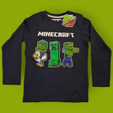 Minecraft gyerek hosszú ujjú póló sötétkék 116