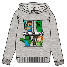 Minecraft gyerek pulóver kapucnis szürke 8év