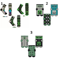 Minecraft gyerek zokni 3pár/cs