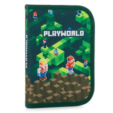 Minecraft mintás tolltartó klapnis, üres, Playworld tolltartó