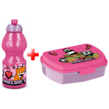 Minecraft Pixel Pink kulacs és szendvicsdoboz szett uzsonnás doboz