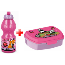 Minecraft Pixel Pink kulacs és szendvicsdoboz szett babaétkészlet