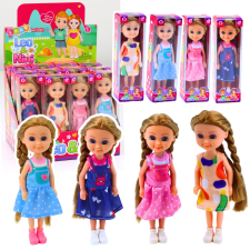 Mini baba hosszú hajjal és ruhában 15 cm baba