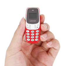  Mini börtön telefon / kártyafüggetlen, Dual SIM mobiltelefon – a világ legkisebb mobilja! Piros