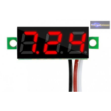 Mini digitális feszültségmérő piros 3.2-30V (3 vezetékes) mérőműszer