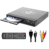  Mini DVD lejátszó HD Oakcastle DVD100 több régiós TV-hez, 1080p felbontás, HDMI felfelé skálázás, CD lejátszó USB csatlakozóval és MP3 olvasóval, HDMI kábel, RCA kábel és távirányító tartozék