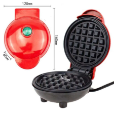 Mini elektromos gofrisütő tapadásmentes bevonattal, 350W, piros gofrisütő