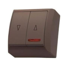 Mini falon kívüli redőnynyomó jelzőfényes barna villanyszerelés