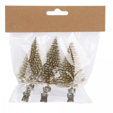  Mini fenyő csipeszes arany 7cm 3 db/csomag dekorációs kellék