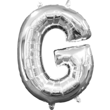  Mini G betű Fólia lufi, Silver 33 cm party kellék