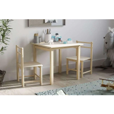  Mini Gyermek Nyírfa Asztal 2 Székkel - 2-6 Éveseknek gyermekbútor