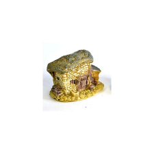  Mini házikó, okker. Mérete: 70x52x50 mm dekorációs kellék