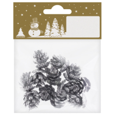  Mini toboz műanyag ezüst 12 darab karácsonyi dekoráció