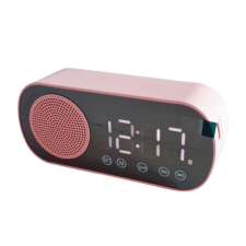  Mini tükrös ébresztőóra hangszóróval /Akksi+FM+BT+SD/ ébresztőóra