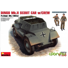 MiniArt 1/35 Dingo Mk II Pz.Kpfw.Mk 1 202(e) katonai jármű modell katonásdi
