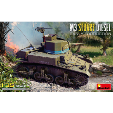 MiniArt 1/35 M3 Stuart Diesel tank modell korai változat makett