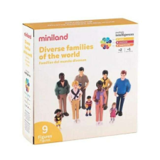 Miniland 9 db-os figurakészlet Család - sokszínűség és etnikai integráció, didaktikai szereppel kreatív és készségfejlesztő