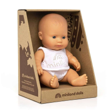 Miniland Európai lány baba fehérneműben, 21cm-es, dobozos, MINILAND, ML31122 baba