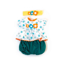 Miniland Meleg időjárási ruházati szett lány baba számára 38 cm Dots játékbaba felszerelés