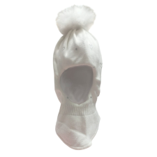 MiniM Gyerek kötött bojtos csősapka - Fehér - Szívecskés 46-48 babasapka, sál