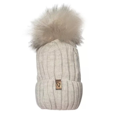  Minimanó téli kötött sapka (52-54) - Drapp "G" gyerek sapka