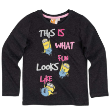 Minions sötétszürke, hosszú ujjú lány póló gyerek póló